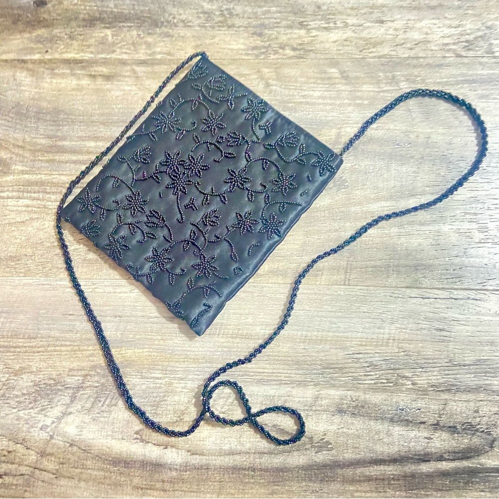 Talbots Beaded Black Crossbody Bag with Sleek Design - Picture 11 of 12